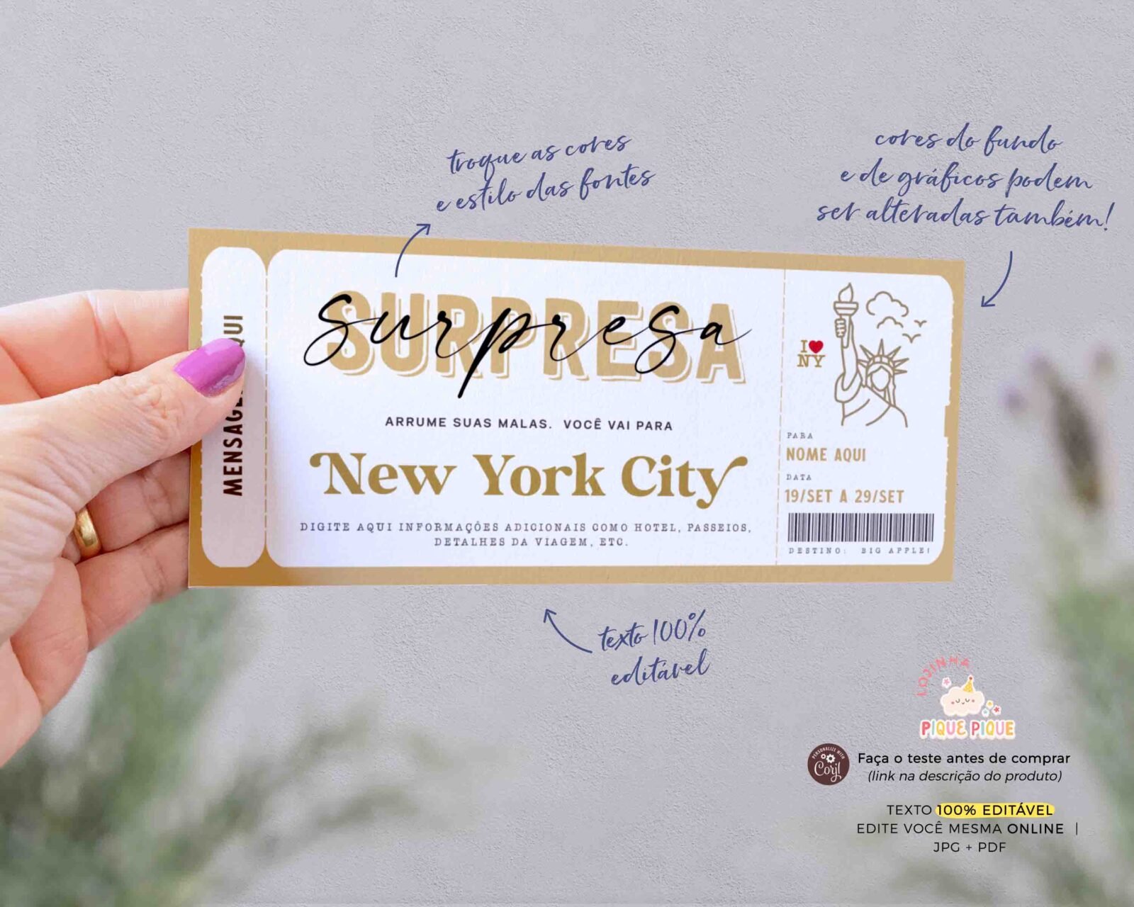 Voucher Vale Presente Viagem Surpresa Nova York