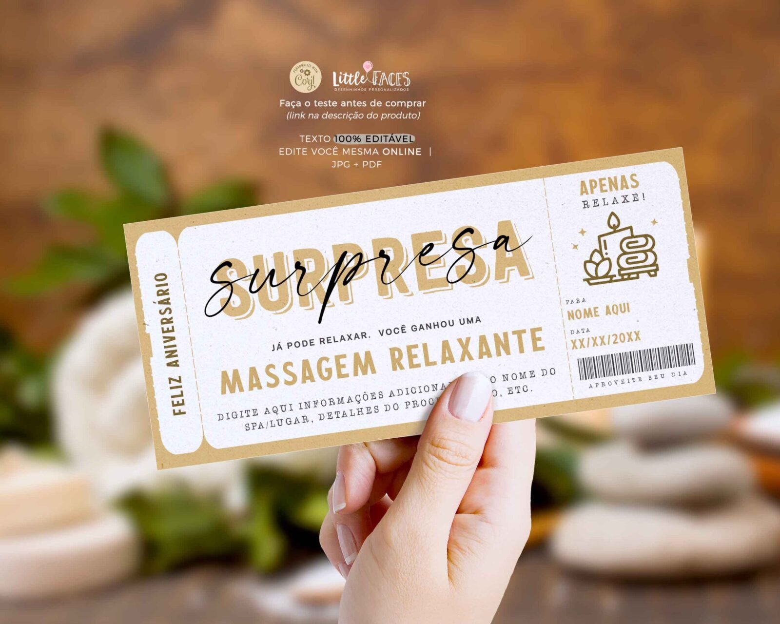 Massagem Surpresa Spa Day Vale Presente Voucher 174