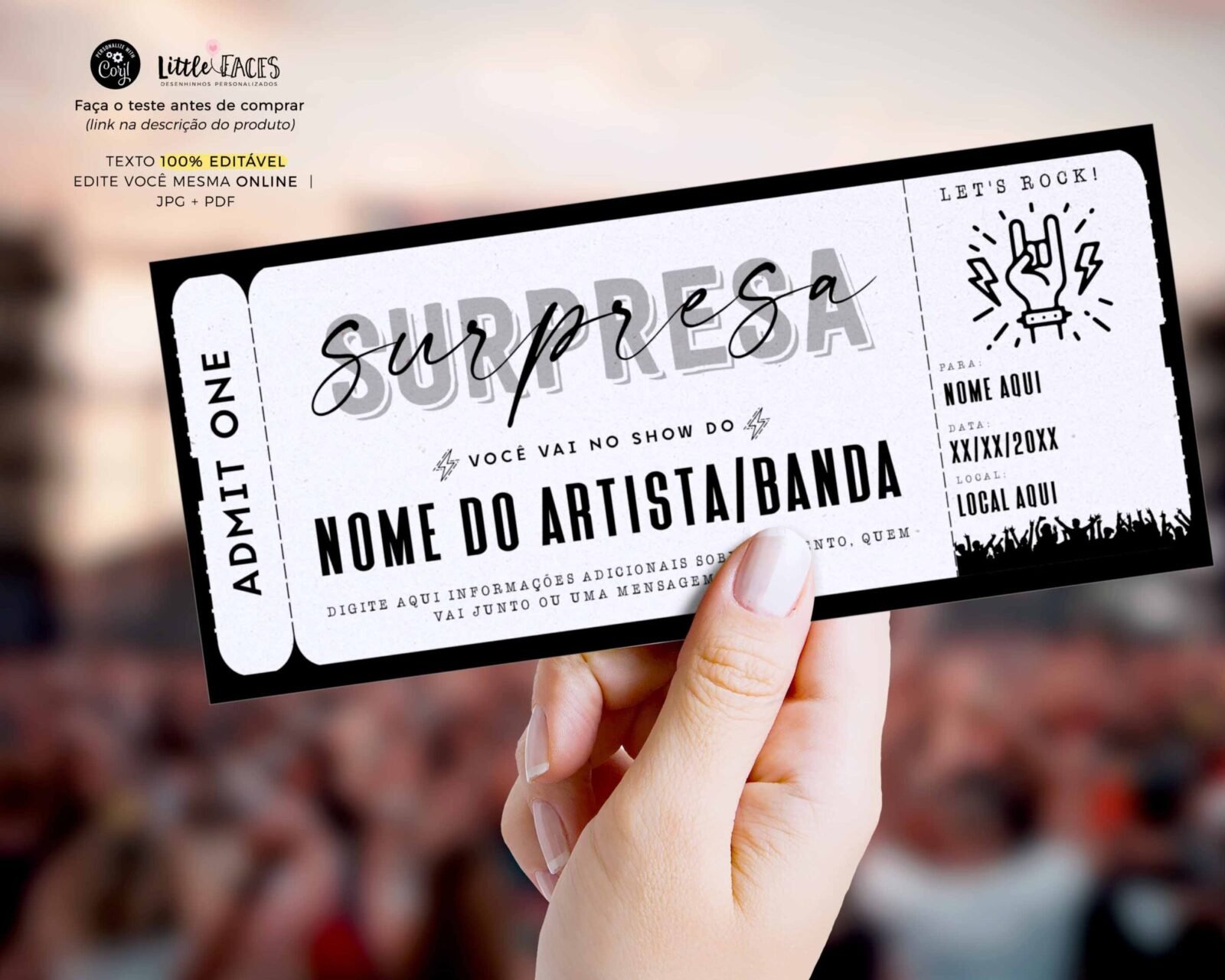 Vale Entrada Show Rock Surpresa Vale Presente Voucher 178