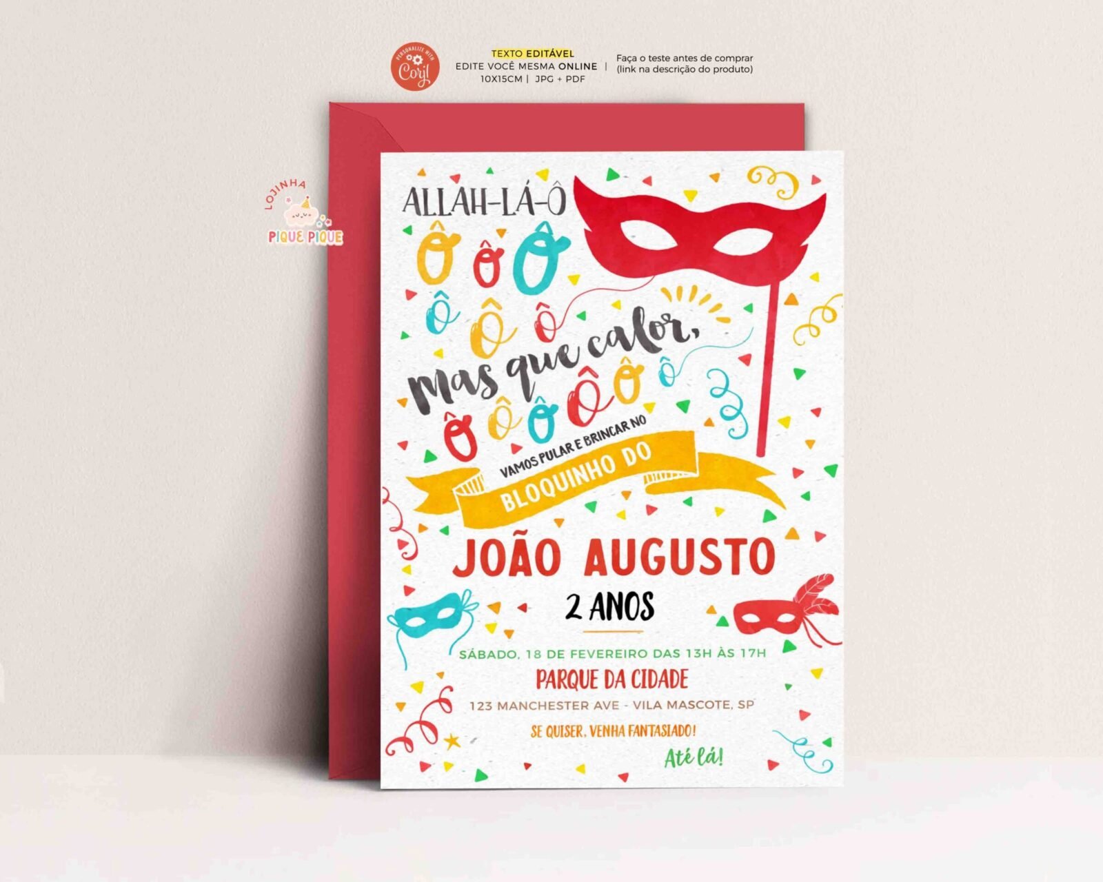 Convite Aniversário Bailinho Carnaval