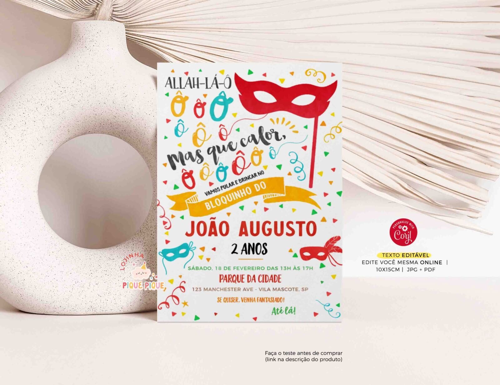 Convite Aniversário Bailinho Carnaval