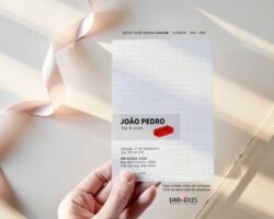 Convite de Aniversário Lego Minimalista