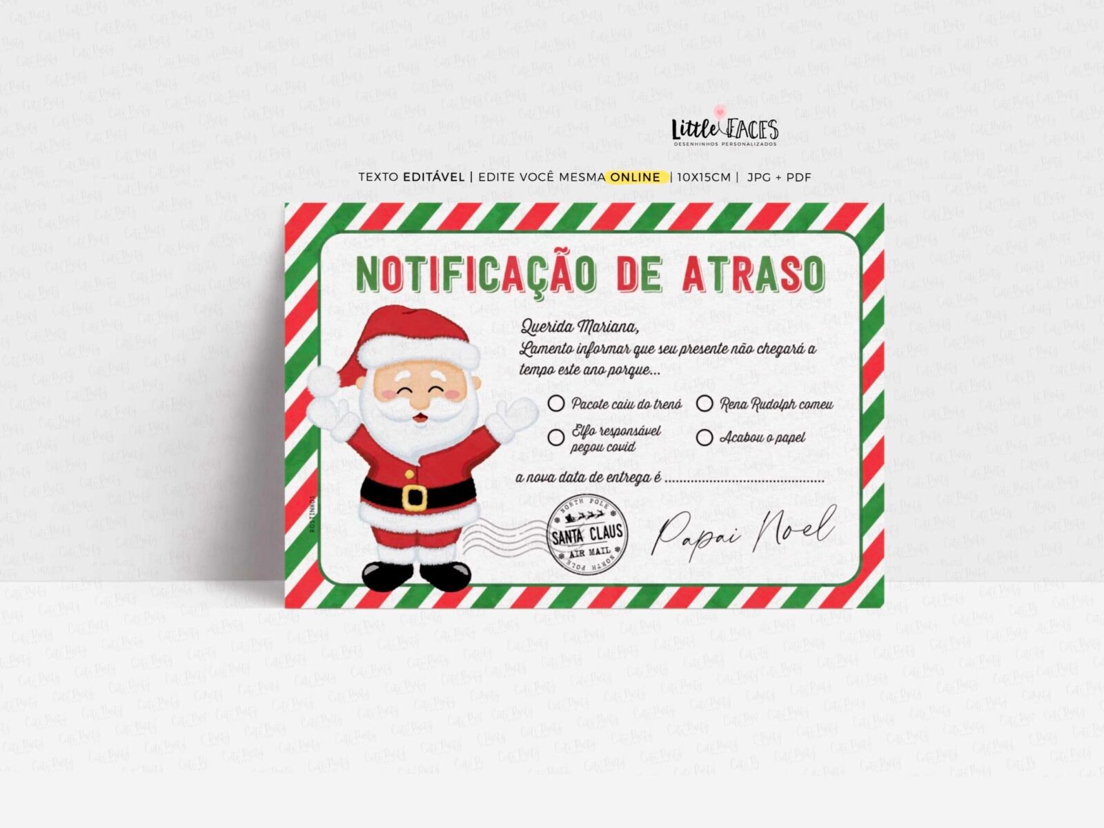 Notificação de Atraso Presente Cupom Vale Presente de Natal