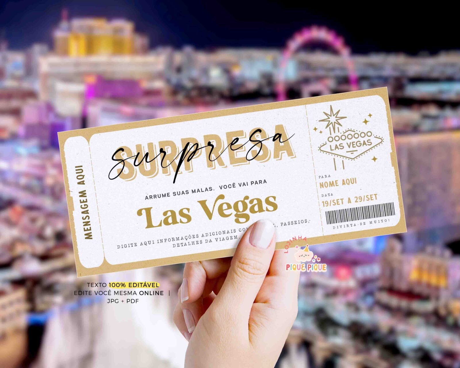 Voucher Vale Presente Viagem Surpresa Las Vegas