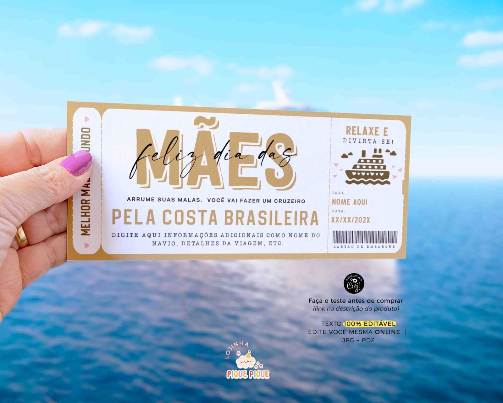 Voucher Vale Presente de Dia das Mães Cruzeiro Surpresa