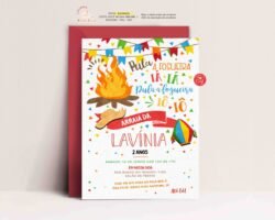 Convite Aniversário Festa Junina infantil adulto