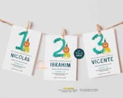 Convite de Aniversário Leão Selva Minimalista