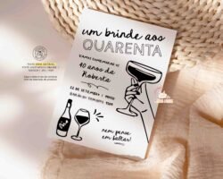 convite aniversario cinquenta quarenta trinta anos happy hour bar