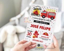 Convite de Aniversário Bombeiro