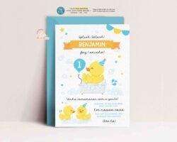 Convite Aniversário Patinho Amarelo