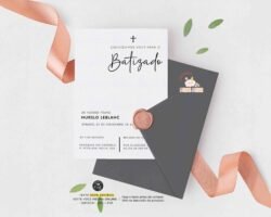 Convite Batizado Minimalista