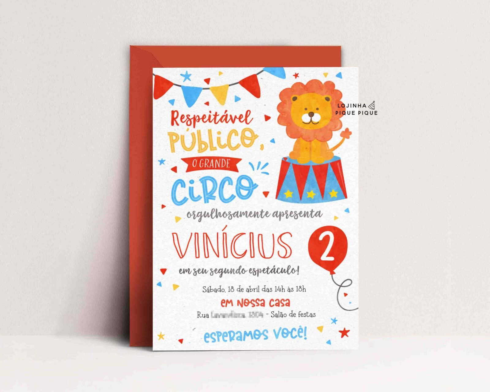 convite aniversario tema circo infantil para editar