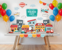 Kit decoração meios de transporte para imprimir