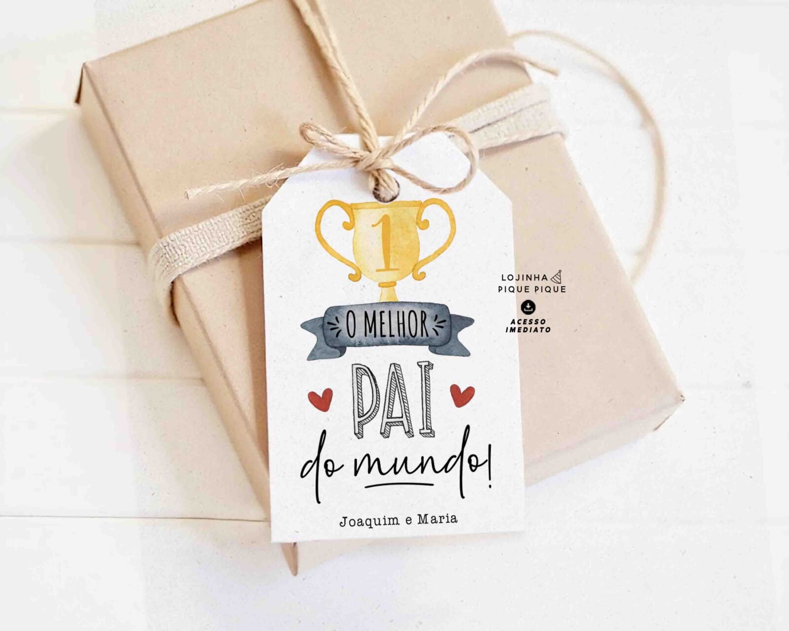 Tag para presente dia dos pais Melhor pai do mundo