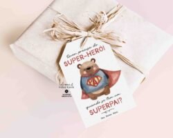 Pai Heroi Tag para presente dia dos pais para imprimir